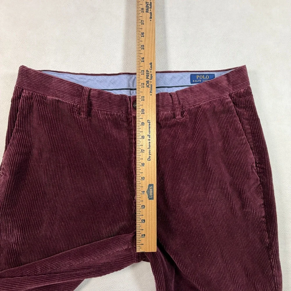 Polo Ralph Lauren Mens 35x30 Burgundy Corduroy Stretch Classic Fit Pants‎ Maroon